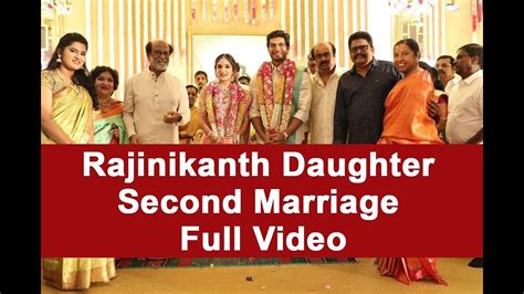 rajinikanth daughter second marriage full video youtube