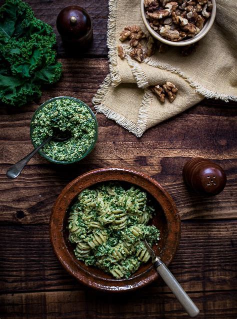 5 Minute Kale And Walnut Pesto With Pasta The Balanced Kitchen