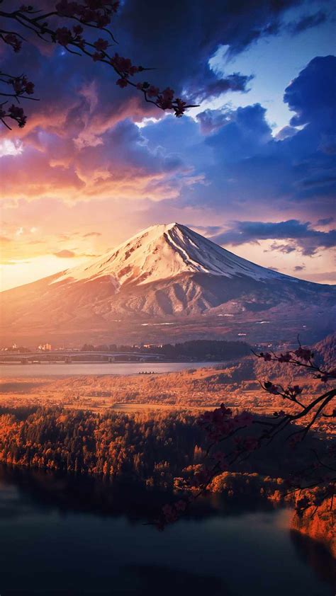Mountain Volcano Sunset View Iphone Wallpapers Iphone Wallpapers