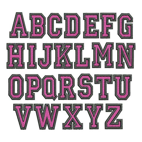 2 Color College Fill Stitch Embroidery Font Instant Etsy
