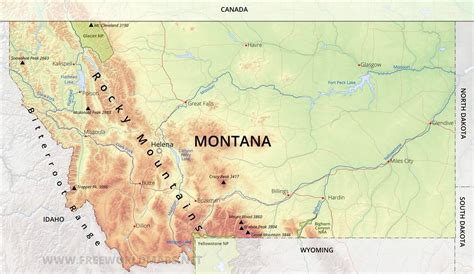 Montana Physical Map By From Worlds Largest Map Images And Photos Finder