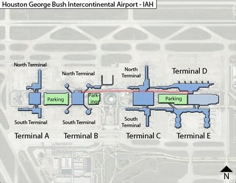 Houston Intercontinental Iah Airport Terminal Map