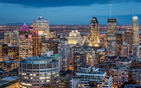 Fonds Décran Montréal Québec Canada Ville Bâtiments Nuit