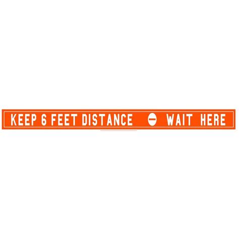 Konkorudostudio Keep 6 Feet Distance Wait Here Floor Sticker 6 Feet