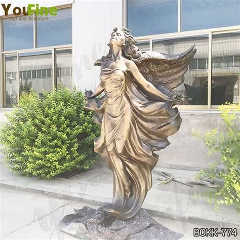 Beautiful Casting Life Size Bronze Flying Angel Lady Statue For Sale