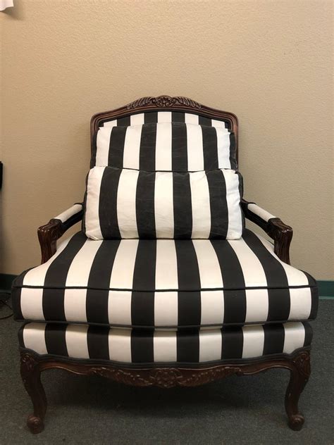 Black and white chair striped louis xv french chairs gold chairs, vintage made to order a pair regencybydesignhome 5 out of 5 stars (21) $ 1,250.00 free shipping only 2 available and it's in 1 person's cart. Thomasville Fauteuil Style Black and White Stripe Arm ...