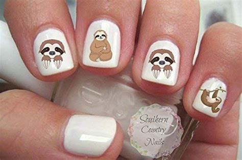 Cute Animal Sloth Nail Art Decals Beauty Animal Nail