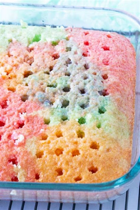 Rainbow Jello Poke Cake Recipe Recipe Boxed Cake Mixes Recipes