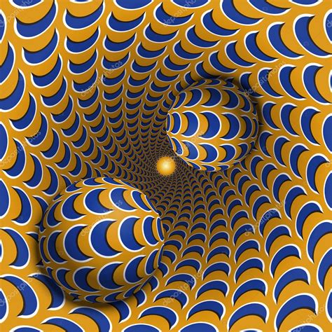 Optical Illusion Illustration Two Balls Are Moving In Mottled Hole