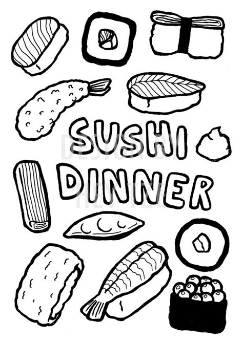 Sushi Coloring Sheet Coloring Pages