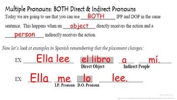 My Spanish Trainer Direct And Indirect Object Pronouns