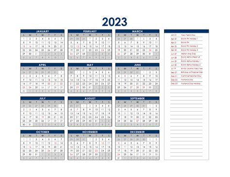 2023 Uae Annual Calendar With Holidays Free Printable Templates