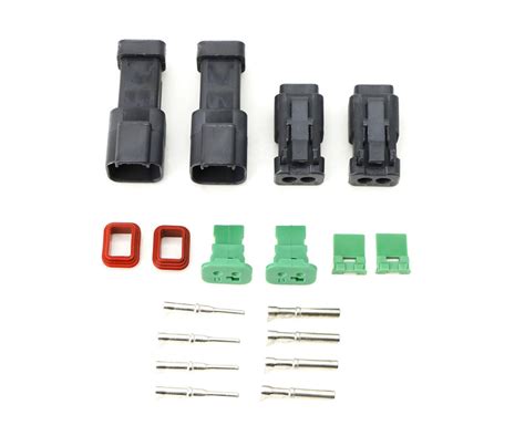 Set 2 Deutsch Dtp 2 Pin Waterproof Connector Kit With 12 14 Gauge Solid