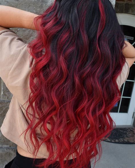 Black And Red Ombre Hair Ombre Hair Black Hair Ombrehair Red
