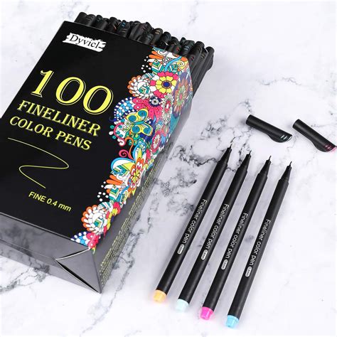 Dyvicl Fineliner Fine Point Pens 100 Colors 04mm Fineliner Color Pen