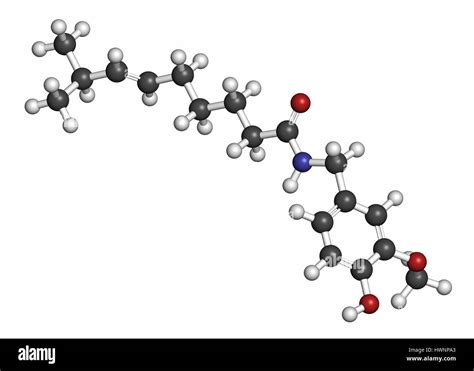 Capsaicin Chili Pepper Molecule Used In Food Drugs Pepper Spray Etc
