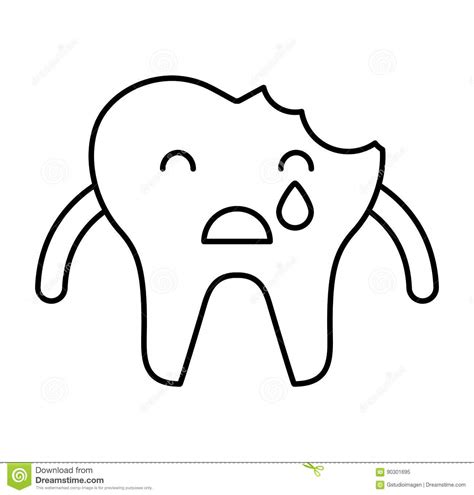 broken tooth crying character icon stock vector illustration of graphic drop 90301695
