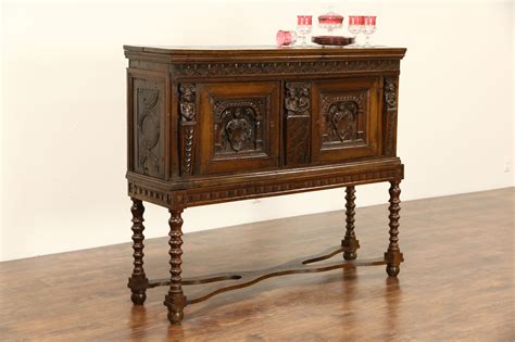 Sold Dutch 1700s Antique Oak Sideboard Or Console Carved Figures