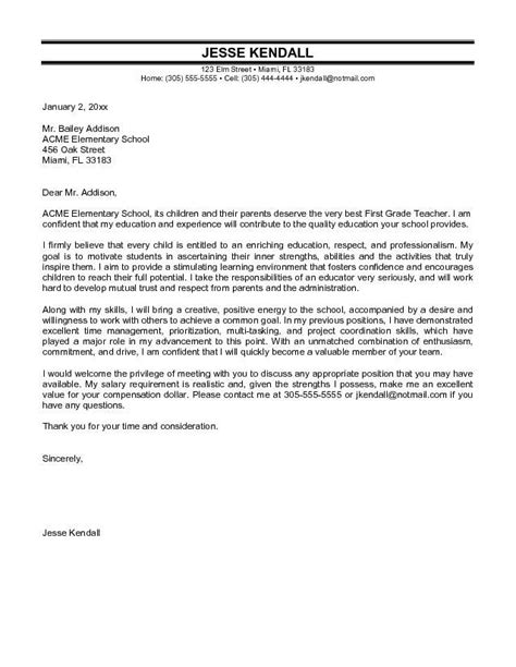 You child have an outstanding ability the impressive aspects such as good communication skills. Elementary School Teacher Cover Letter Sample | Good to ...
