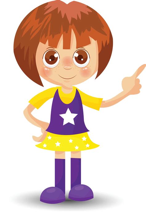 Cute Girl Cartoon Vector Art Icons And Graphics For Free Download