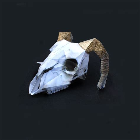 Folding Paper Ram Skull Designed And Made In The Uk Printed On 100