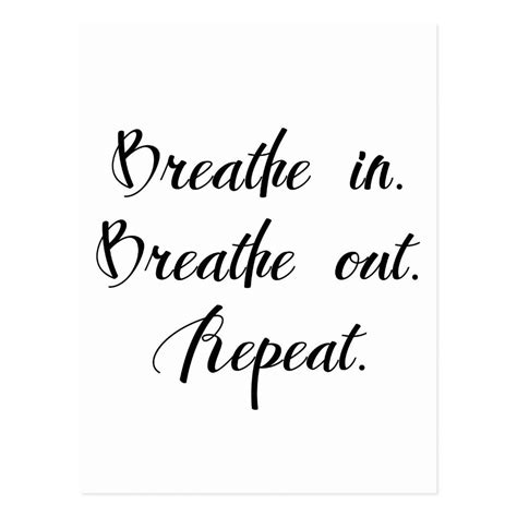Breathe In Breathe Out Inspirational Postcard Breath