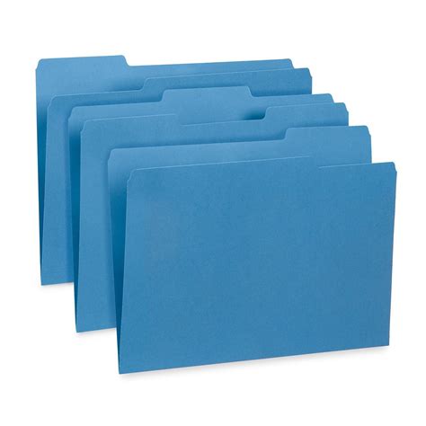 Blue Summit Supplies File Folders Letter 13 Tab Blue 100pack