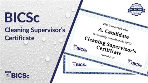 Cleaning Supervisors Certificate Bicsc