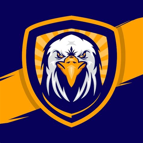 Logotipo de la mascota de la cabeza del águila Vector Premium