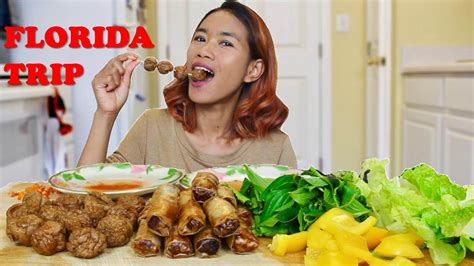 Cambodian Street Food Meatball Egg Roll Mukbang Eating Show Youtube