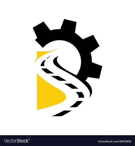 Transportation Road Construction Logo Design Vector Image