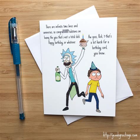 Rick and Morty Birthday Card Adult Swim Archer Robot