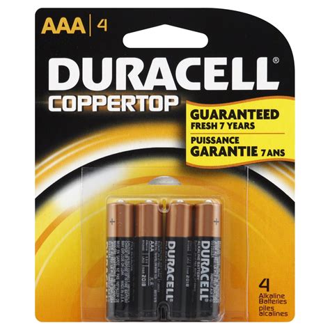 Duracell 41333424019 Coppertop 4 Pack AAA Batteries, Alkaline