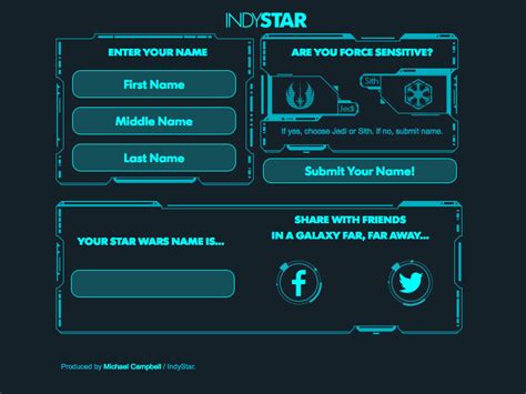 Star Wars Name Generator By Michael Campbell On Dribbble