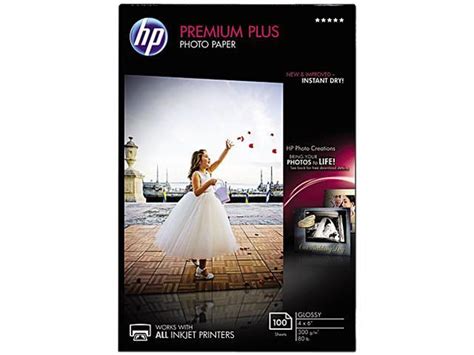 Hewlett Packard Cr668a Premium Plus Photo Paper 80 Lbs Glossy 4 X 6
