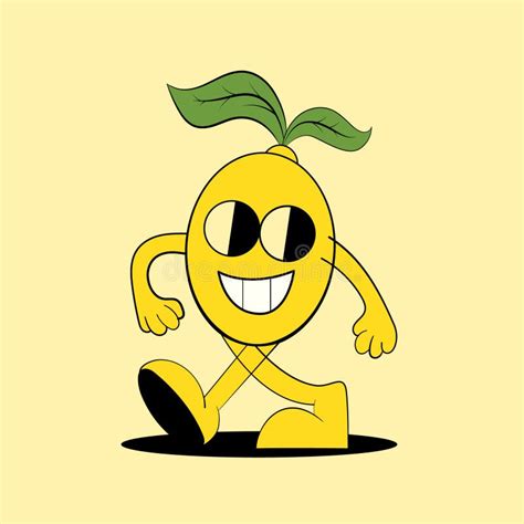 Retro Comic Cartoon Lemon Vector Illustration Of Lemon Mascot