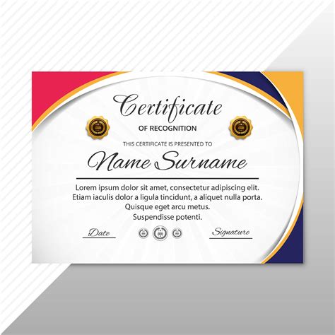 Abstract Creative Certificate Of Appreciation Award Template Des