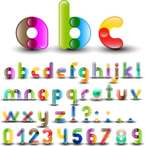 Colorful Alphabet With Numbers Eps Vector Uidownload