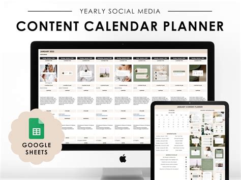 5 Social Media Content Planner Google Sheets AestheticsTemplates — DIAxNA