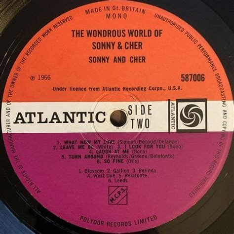 Sonny And Cher The Wondrous World Of Sonny And Cher Vinyl Record Lp