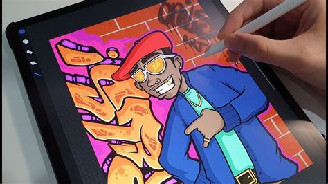Drawing A Cool Character With Graffiti On My Ipad Pro Youtube