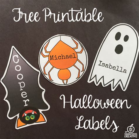 Free Printable Halloween Labels Of A Bat A Ghost And A Spider