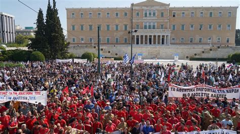 Thousands Of Greek Workers Take To The Streets In National Strike