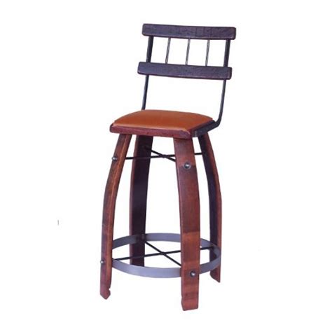 Wine Barrel Stave Bar Stools With Backs By 2 Day Designs