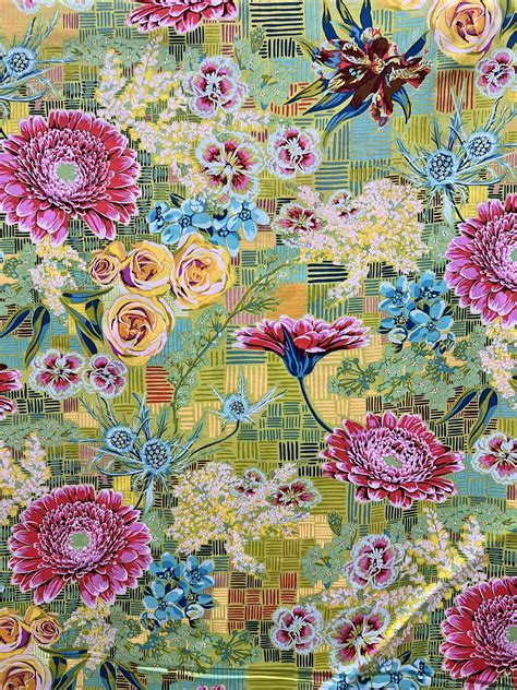 Floral Cotton Lawn Anna Maria Tapestry Meadow Vivacious Etsy Free