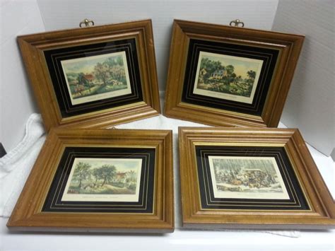 Framed Set Of 4 Currier Ives American Homesteadforrest Pictures