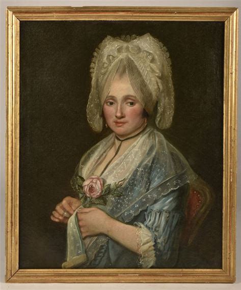 French School 19th Century Portrait De Femme à La Coiffe De Dentelle