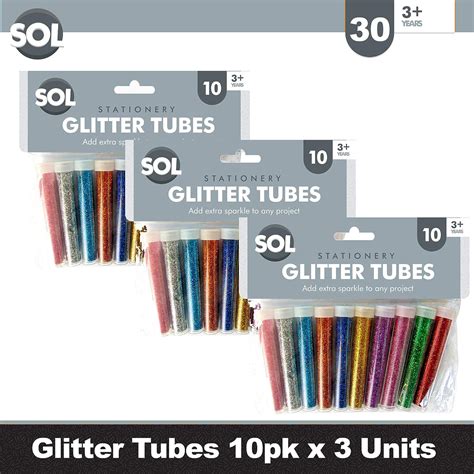 30 X Glitter Tubes In Assorted Vibrant Colours Glitter Shakers For