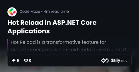Hot Reload In Asp Net Core Applications Daily Dev