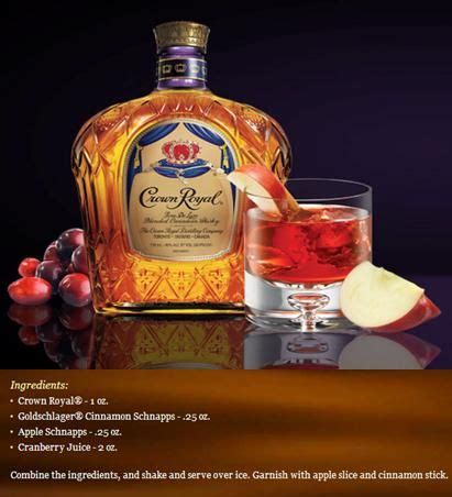 You can easily make these whiskey drinks individually or for a crowd! The Crown Royal Cinnamon Apple | Crown royal drinks, Apple crown drinks, Crown drink